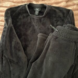 Athleta Girl Charcoal Fleece Set